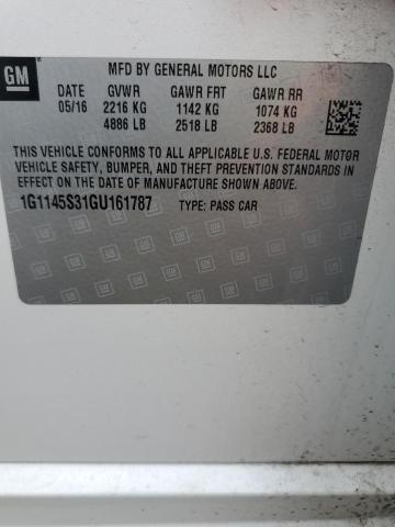 2016 CHEVROLET IMPALA LTZ - 1G1145S31GU161787