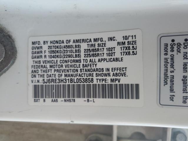 5J6RE3H31BL053858 2011 HONDA CRV