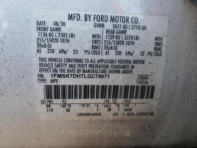 2020 FORD EXPLORER X - 1FMSK7DH7LGC79871