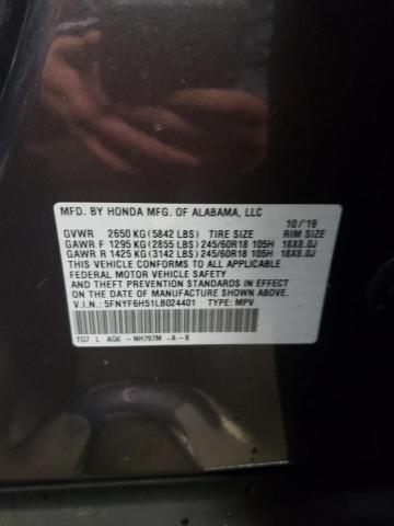 2020 HONDA PILOT EXL - 5FNYF6H51LB024401