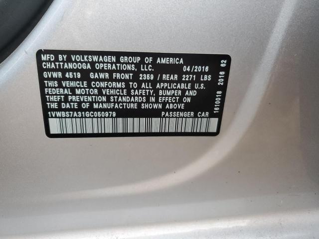 2016 VOLKSWAGEN PASSAT SE - 1VWBS7A31GC050979
