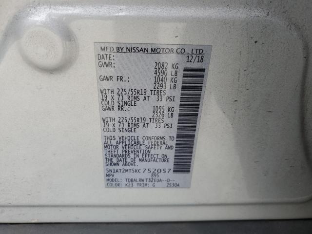 2019 NISSAN ROGUE S - 5N1AT2MT5KC752057