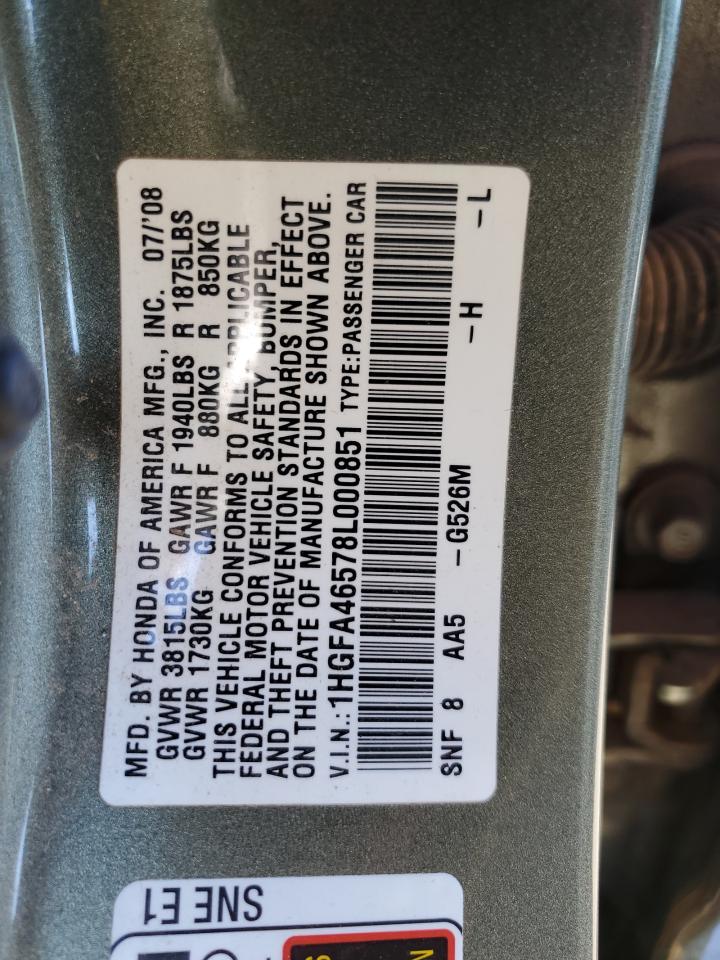 Lot #3024247803 2008 HONDA CIVIC GX