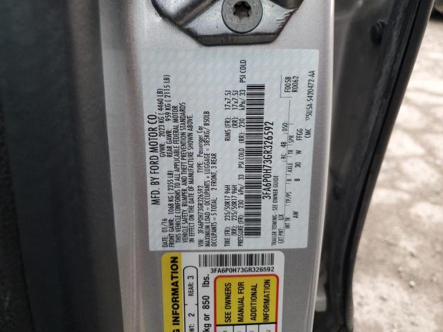 2016 FORD FUSION SE - 3FA6P0H73GR326592