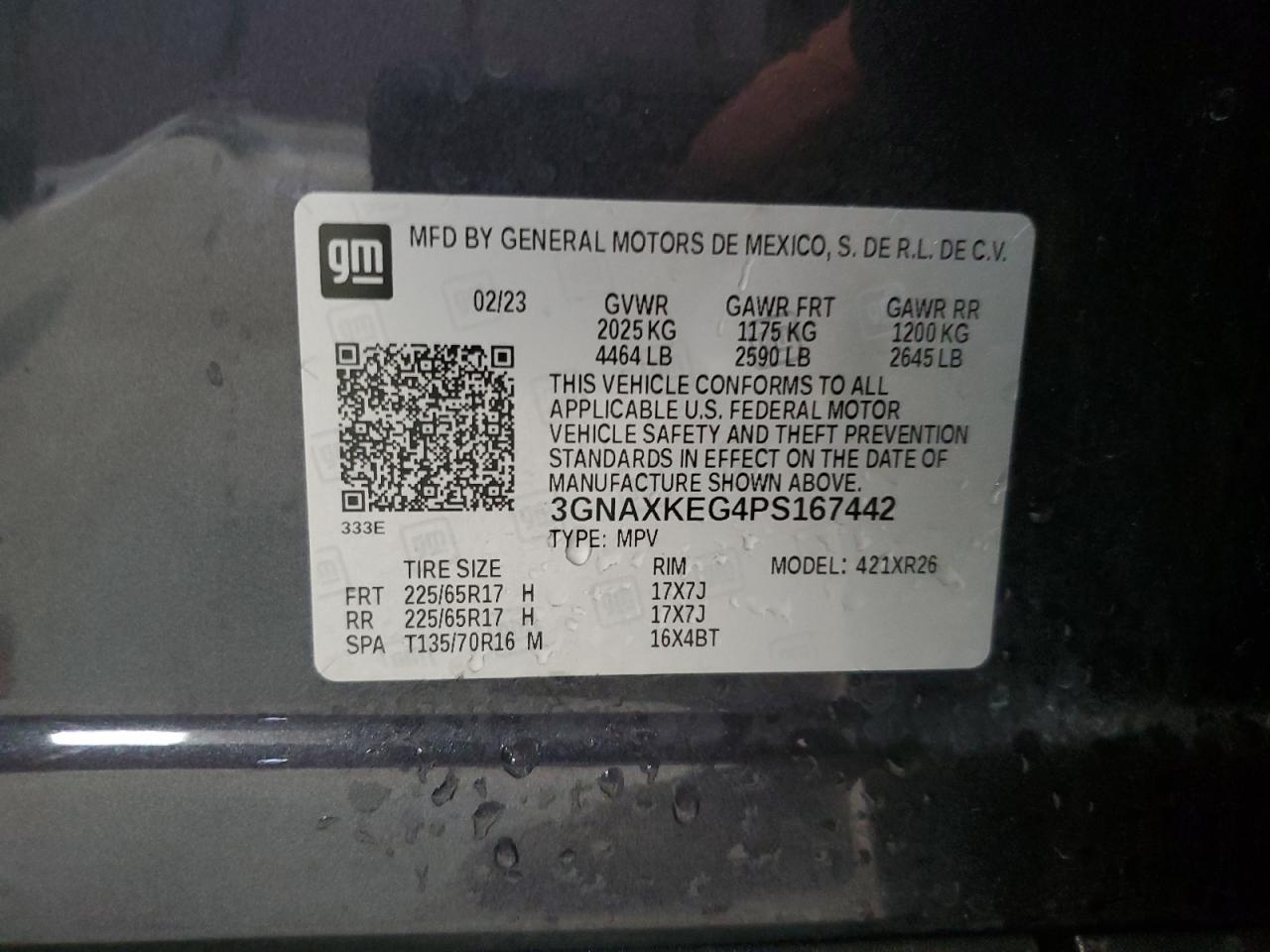 Lot #2988779657 2023 CHEVROLET EQUINOX LT