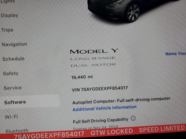 VIN 7SAYGDEEXPF854017 2023 Tesla MODEL Y no.9