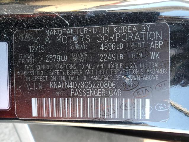2016 KIA CADENZA LU KNALN4D73G5220806