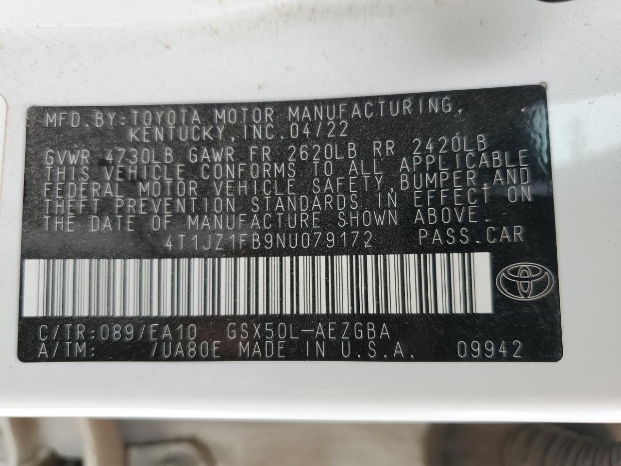 Lot #2996271391 2022 TOYOTA AVALON XLE