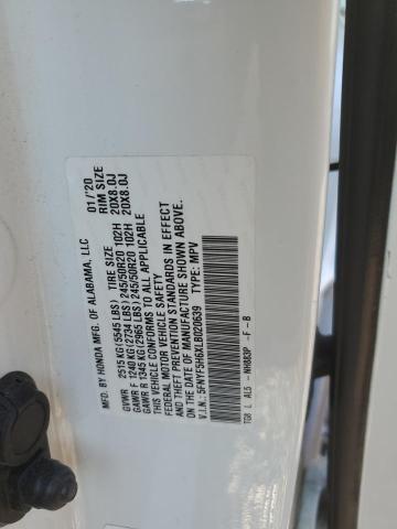 2020 HONDA PILOT TOUR 5FNYF5H6XLB020639