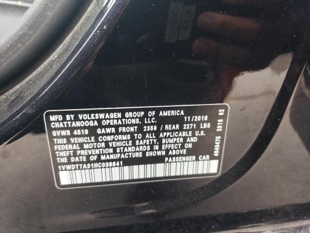 2017 VOLKSWAGEN PASSAT R-L - 1VWDT7A31HC038841