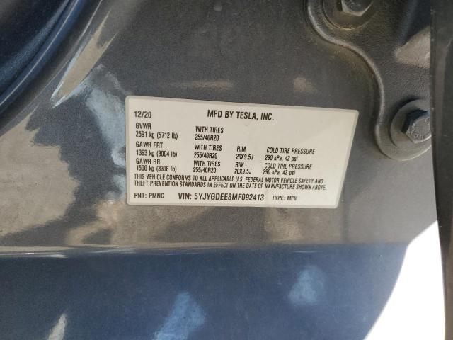 2021 TESLA MODEL Y - 5YJYGDEE8MF092413