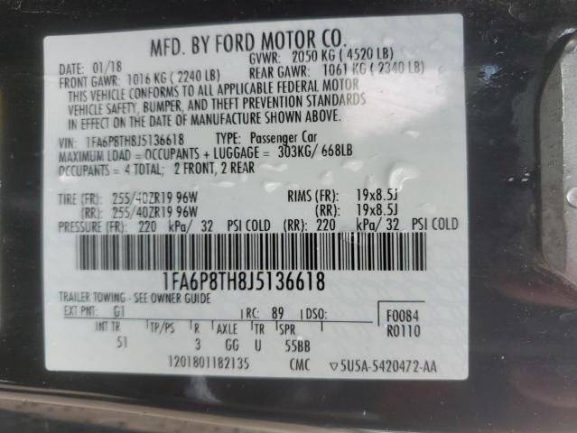 2018 FORD MUSTANG - 1FA6P8TH8J5136618