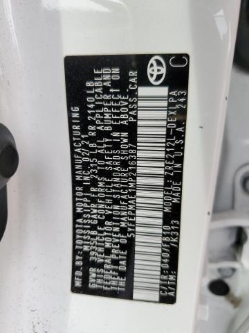 2021 TOYOTA COROLLA LE - 5YFEPMAE1MP216387
