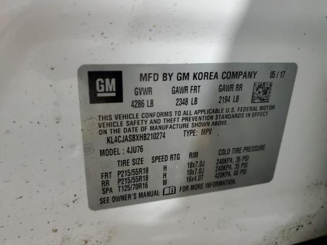 2017 BUICK ENCORE PRE - KL4CJASBXHB210274
