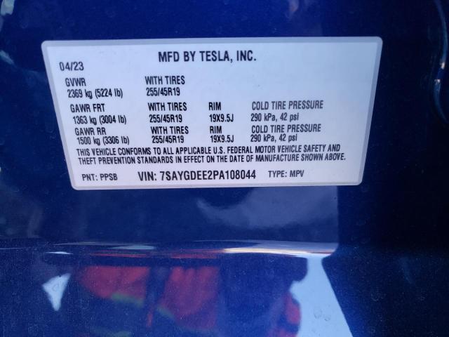 VIN 7SAYGDEE2PA108044 2023 TESLA MODEL Y no.13