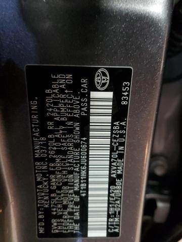 2018 TOYOTA CAMRY L - 4T1B11HK6JU600674