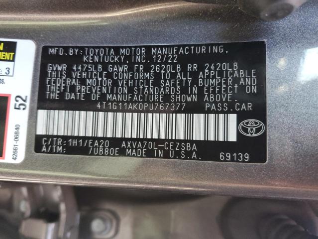 VIN 4T1G11AK0PU767377 2023 TOYOTA CAMRY no.12