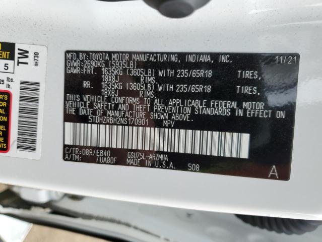 2022 TOYOTA HIGHLANDER - 5TDHZRBH2NS170901