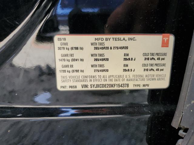 2019 TESLA MODEL X - 5YJXCDE20KF154378