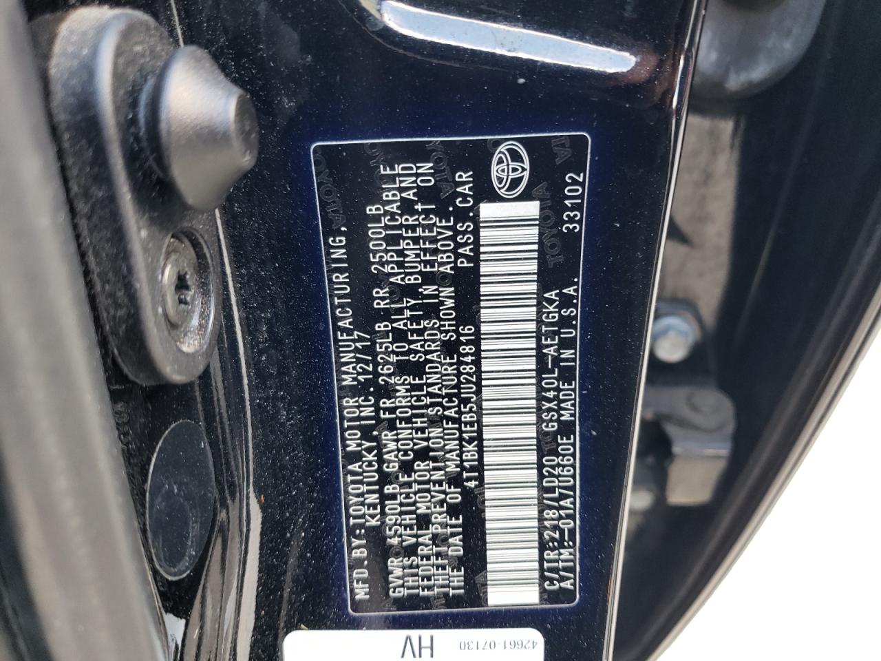 Lot #3033356822 2018 TOYOTA AVALON XLE