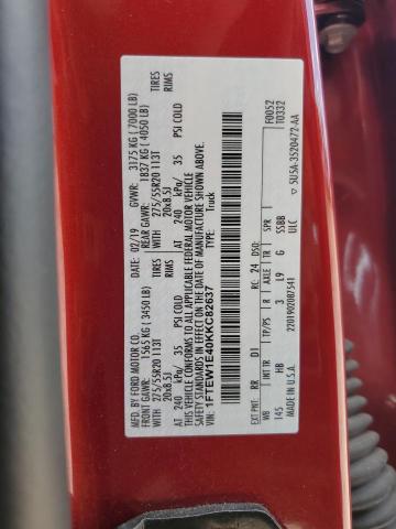 2019 FORD F150 SUPER - 1FTEW1E40KKC82637