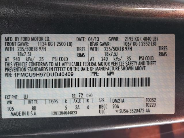 VIN 1FMCU9H97DUD40409 2013 FORD ESCAPE no.13