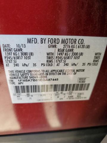 VIN 1FM5K7B81EGA87445 2014 Ford Explorer no.13