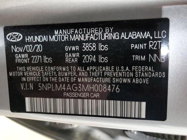 VIN 5NPLM4AG3MH008476 2021 HYUNDAI ELANTRA no.12