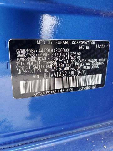 2020 SUBARU WRX - JF1VA1A62L9830500