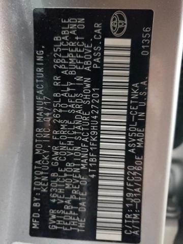 2017 TOYOTA CAMRY LE - 4T1BF1FK9HU427201