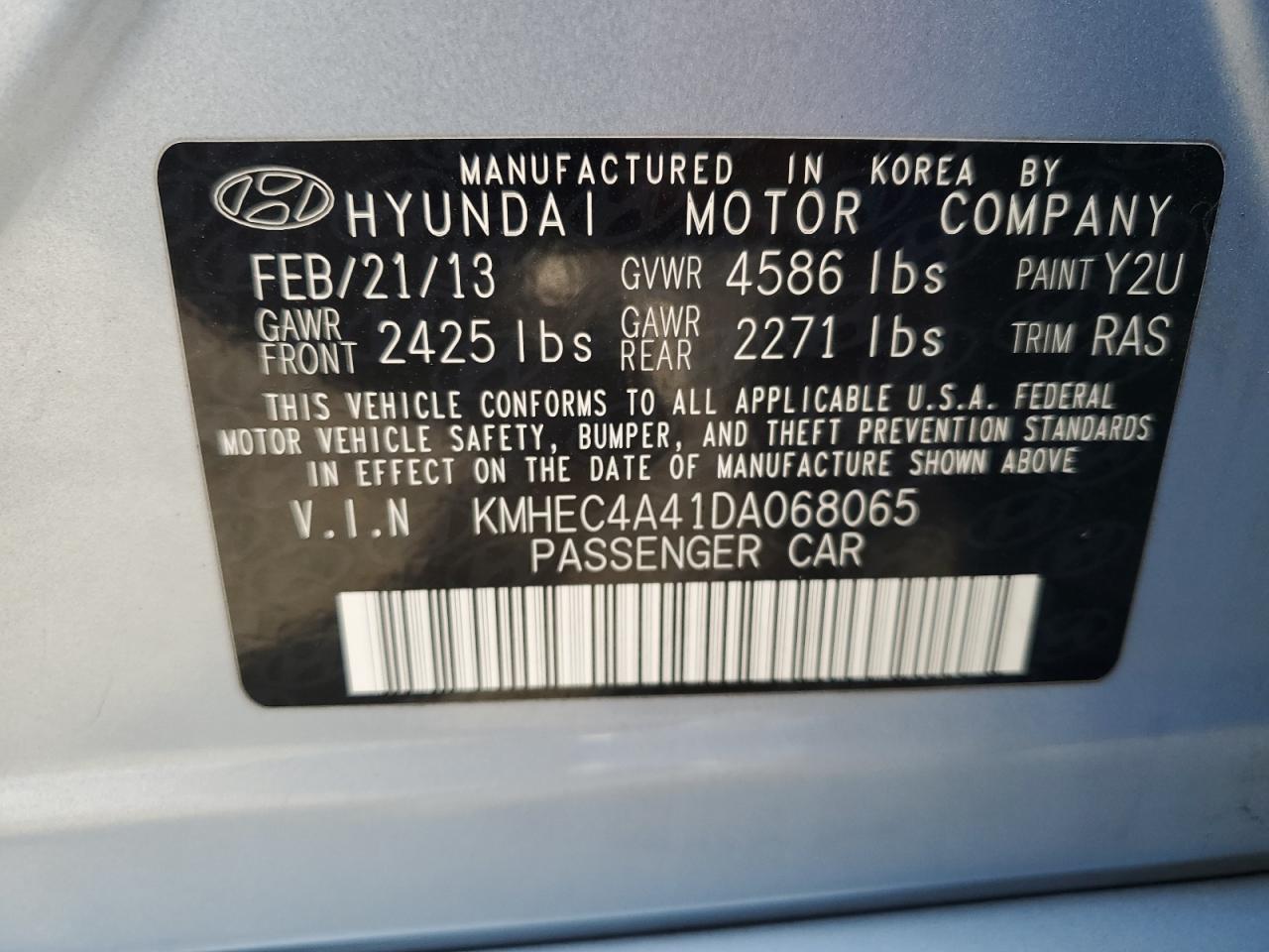 Lot #3006651385 2013 HYUNDAI SONATA HYB