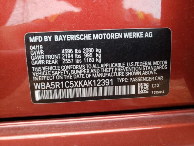 VIN WBA5R1C5XKAK12391 2019 BMW 3 SERIES no.12