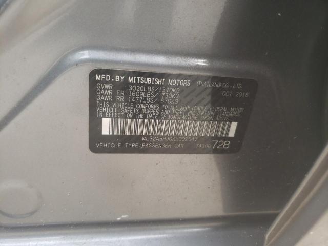 2019 MITSUBISHI MIRAGE LE ML32A5HJ0KH002547
