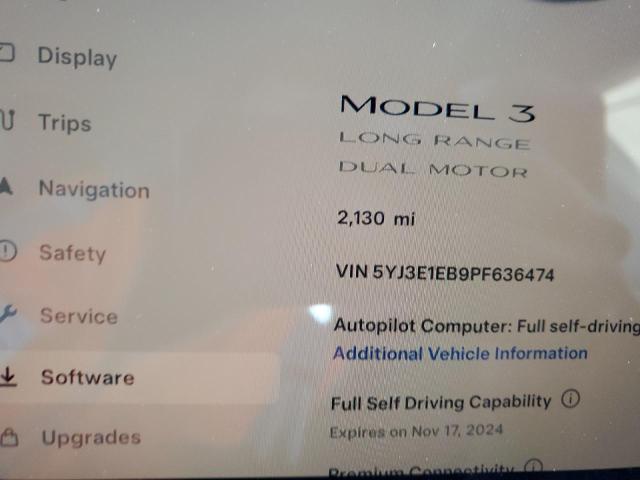 2023 TESLA MODEL 3 - 5YJ3E1EB9PF636474