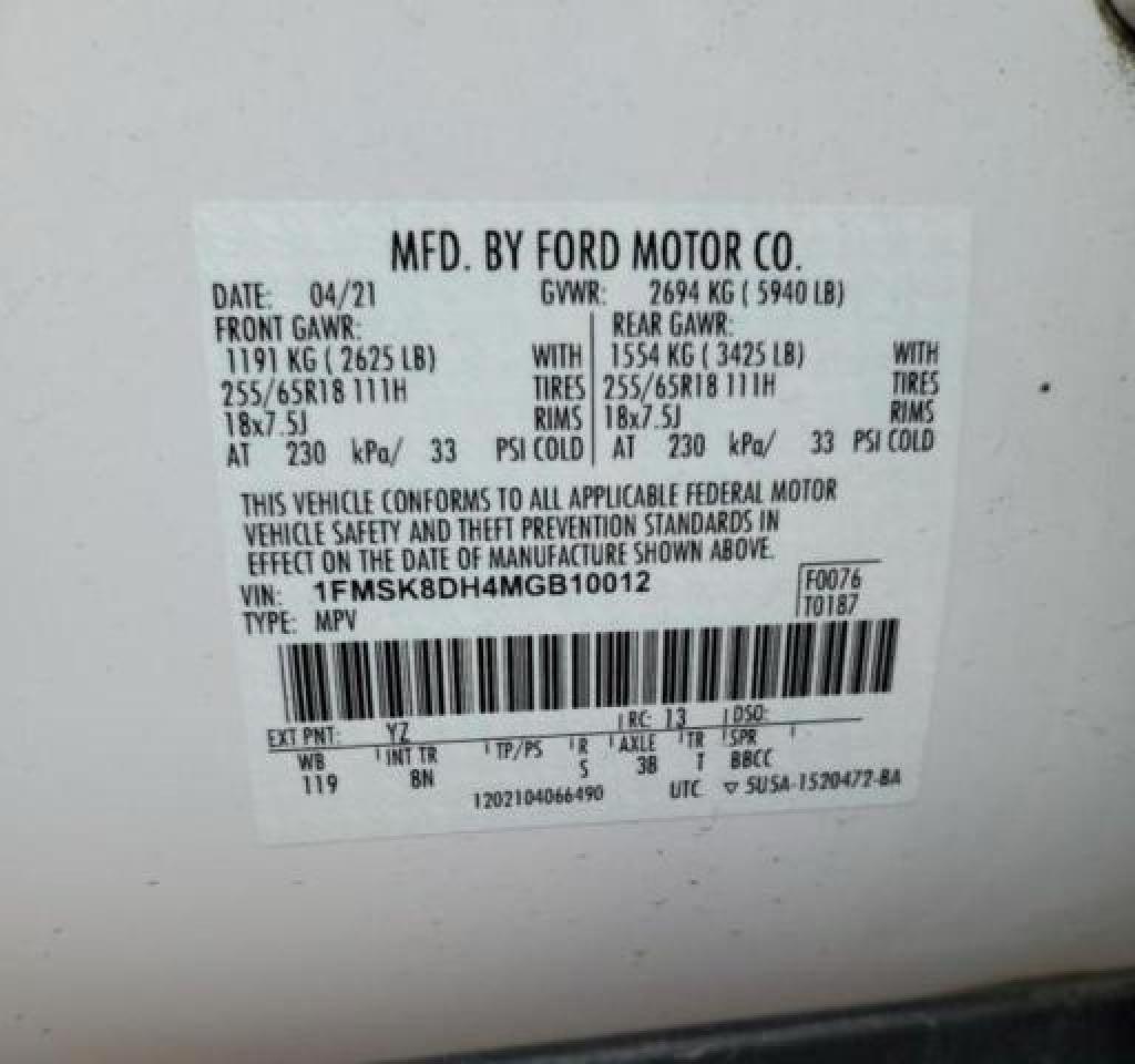 Lot #2961885210 2021 FORD EXPLORER X