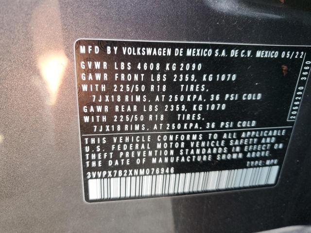 2022 VOLKSWAGEN TAOS SE IQ - 3VVPX7B2XNM076946