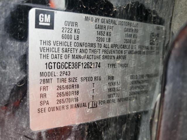 2015 GMC CANYON SLT 1GTG6CE38F1262174