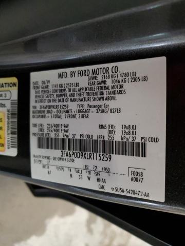 2020 FORD FUSION TIT - 3FA6P0D9XLR115259