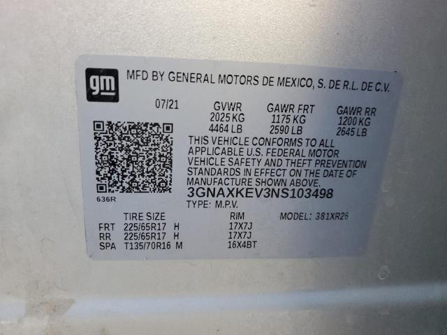 2022 CHEVROLET EQUINOX LT - 3GNAXKEV3NS103498