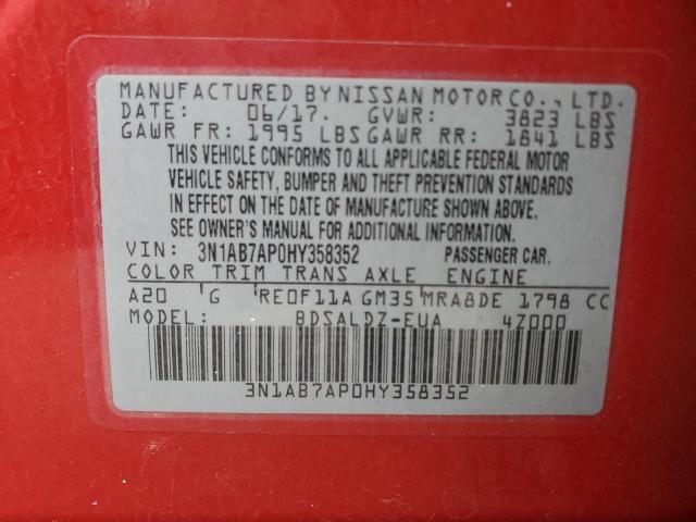2017 NISSAN SENTRA S - 3N1AB7AP0HY358352