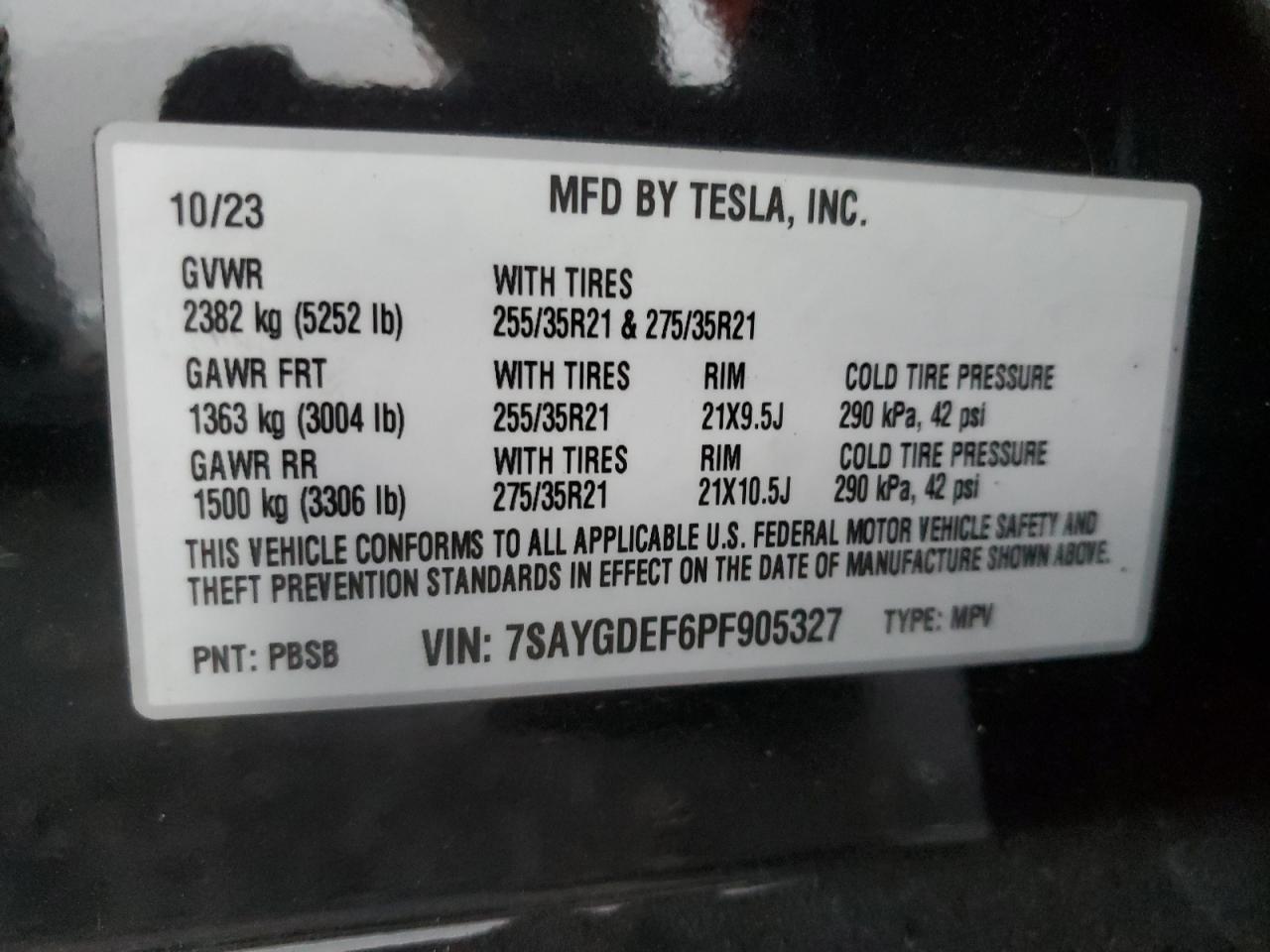 Lot #3037246486 2023 TESLA MODEL Y