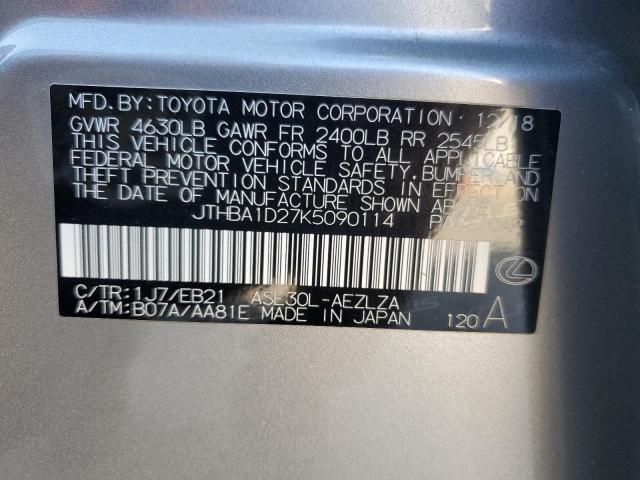 VIN JTHBA1D27K5090114 2019 LEXUS IS no.12