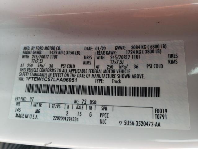2020 FORD F150 SUPER - 1FTEW1C57LFA96051