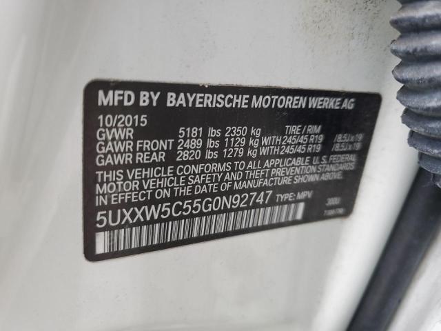 2016 BMW X4 XDRIVE3 - 5UXXW5C55G0N92747