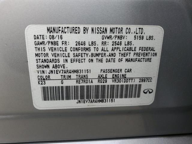 2017 INFINITI Q50 PREMIU - JN1EV7AR4HM831151