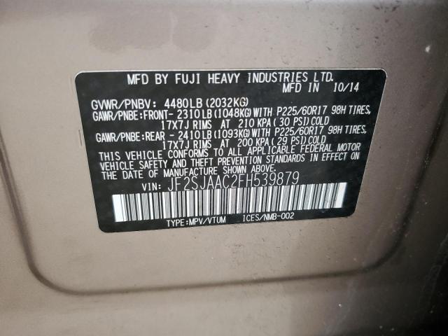 2015 SUBARU FORESTER 2 - JF2SJAAC2FH539879