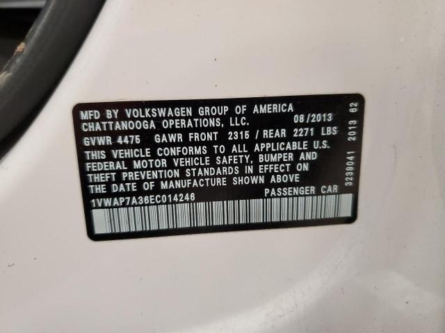 VIN 1VWAP7A36EC014246 2014 VOLKSWAGEN PASSAT no.13