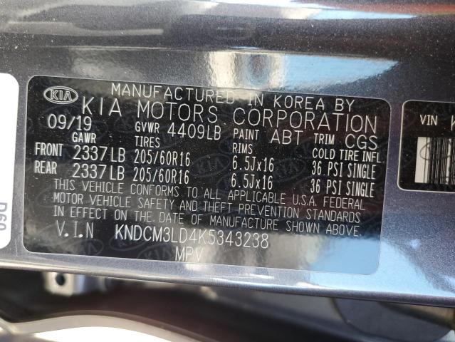 2019 KIA NIRO KNDCM3LD4K5343238