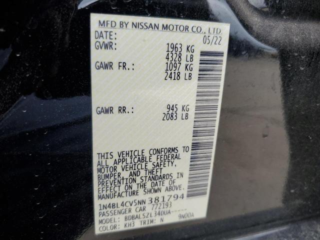 2022 NISSAN ALTIMA SR - 1N4BL4CV5NN381794