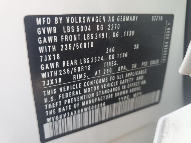 2017 VOLKSWAGEN TIGUAN SPO - WVGUV7AX8HW506896